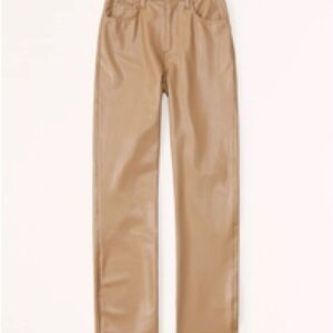 Abercrombie & Fitch Vegan Leather 90s Straight Pants